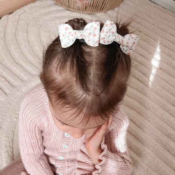 Little Marshmallow - 手製髮夾 Petite Pigtail Set (Pink Posies)