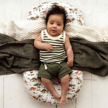 將圖片載入圖庫檢視器 Snuggle Hunny Kids - 有機棉背心 Organic Singlet (Olive Stripe)