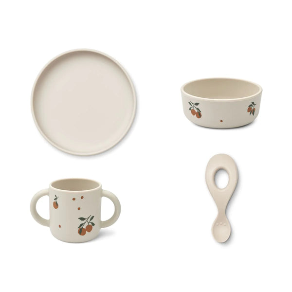 Liewood - 幼兒餐具套裝 Vivi Printed Tableware Set (Peach)