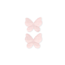 Load image into Gallery viewer, Little Marshmallow - 手製髮夾 Butterfly Clip Pigtail (Rosey Gingham)