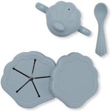 將圖片載入圖庫檢視器 Konges Sløjd - 矽膠餐具套裝 Silicone Clam Set (Light Blue)