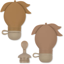 將圖片載入圖庫檢視器 Konges Sløjd - 矽膠副食品容器 2 Pack Silicone Smoothie Bag (Almond / Blush)