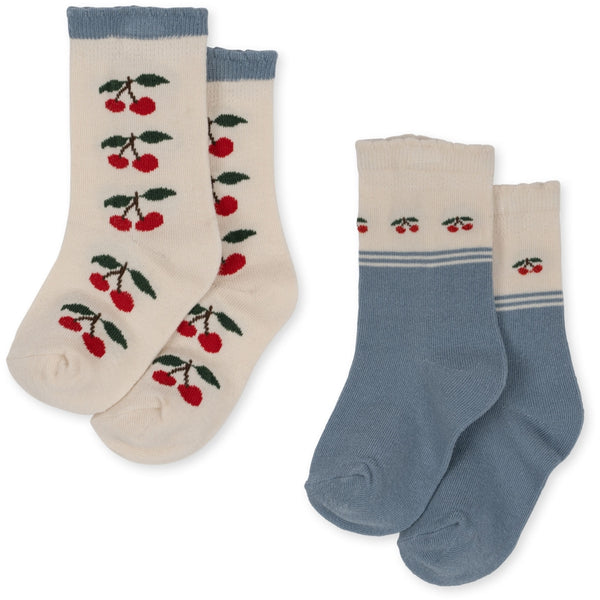 Konges Sløjd - 兒童棉襪 2 Pack Socks (Cherry)