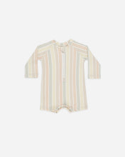 將圖片載入圖庫檢視器 Quincy Mae - 長袖連身泳衣 Long Sleeve One Piece Rashguard (Multi Stripe)