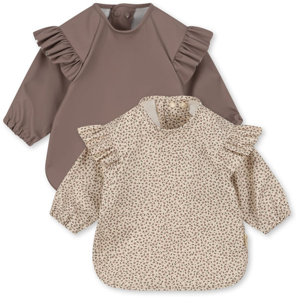 Konges Sløjd - 長袖圍兜 2-Pack Dinner Bib Frill with Sleeves (Milk Tank/Antler)