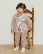 將圖片載入圖庫檢視器 Quincy Mae - 夾棉外套 Quilted V-neck Button Jacket (Mauve Ditsy)