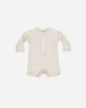 將圖片載入圖庫檢視器 Quincy Mae - 長袖連身泳衣 Long Sleeve One Piece Rashguard (Oat Check)