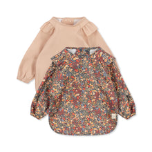 將圖片載入圖庫檢視器 Konges Sløjd - 長袖圍兜 2-Pack Dinner Bib Frill with Sleeves (Villetta Blue)