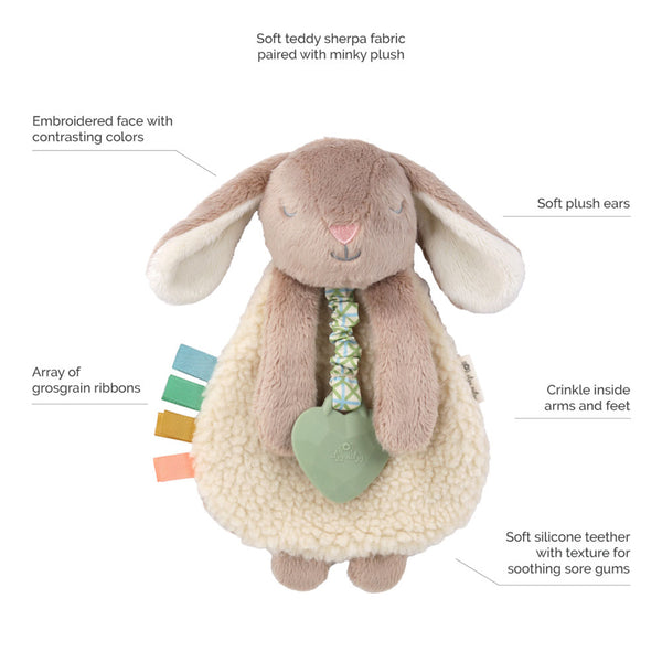 Itzy Ritzy - 小兔咬咬安撫巾 Plush with Silicone Teether Toy (Taupe Bunny)