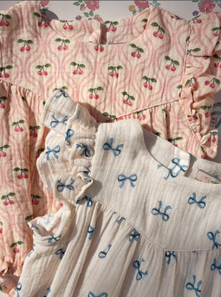 Konges Sløjd - 有機棉泡泡衣 Coco Romper GOTS (Bow Bleu)