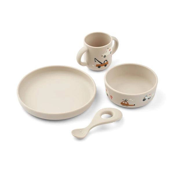 Liewood - 幼兒餐具套裝 Vivi Printed Tableware Set (Emergency Vehicle)