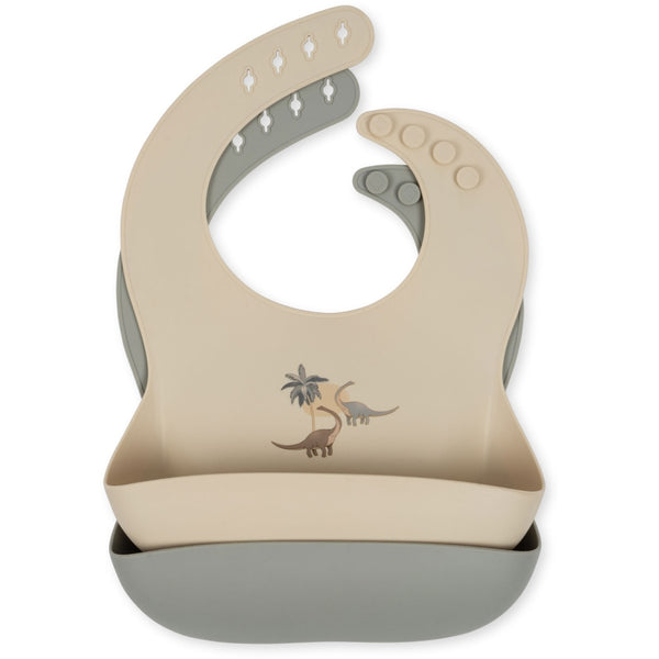 Konges Sløjd - 矽膠圍兜 2-Pack Silicone Bib (Dino)