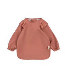 將圖片載入圖庫檢視器 Konges Sløjd - 長袖圍兜 2-Pack Dinner Bib Frill with Sleeves (Coeur Rouge)
