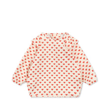 將圖片載入圖庫檢視器 Konges Sløjd - 長袖圍兜 2-Pack Dinner Bib Frill with Sleeves (Coeur Rouge)