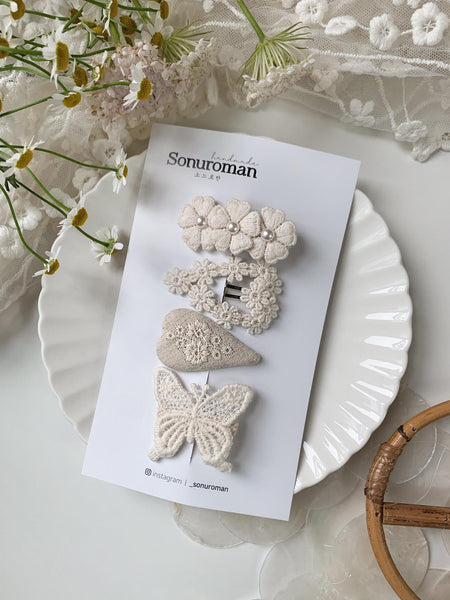 Sonuroman - 韓國手工髮夾 Hair Clip (Ivory)