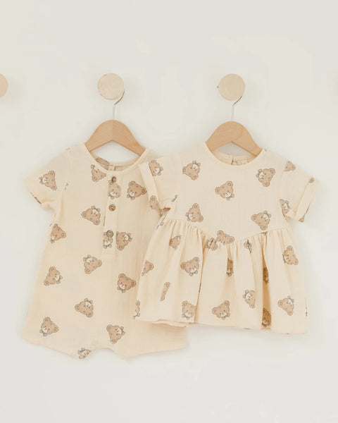 Quincy Mae - 短袖連身衣 Short Sleeve Woven Romper (Teddy)