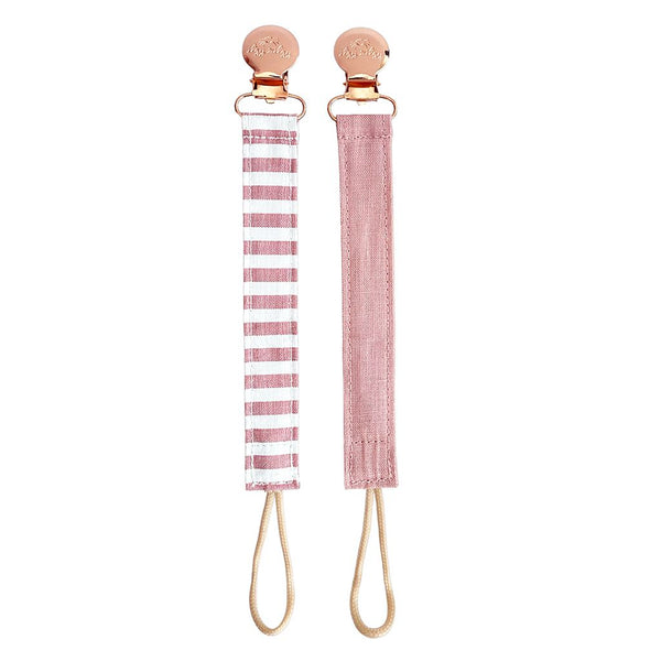 Itzy Ritzy - 亞麻奶嘴鏈 Linen Pacifier Straps (Pink)
