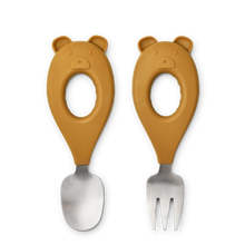 將圖片載入圖庫檢視器 Liewood - 幼兒叉匙套裝 Stanley Baby Cutlery Set (Mr. Bear)