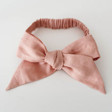 將圖片載入圖庫檢視器 Snuggle Hunny Kids - 蝴蝶結髮帶 Rust Linen Bow Headband