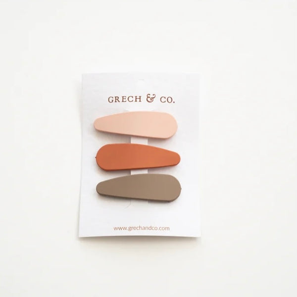 Grech & Co - 啞色髮夾 Matt Clips (Stone, Shell, Rust)