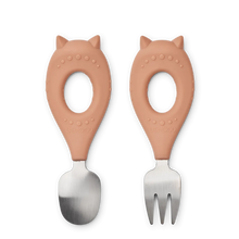 將圖片載入圖庫檢視器 Liewood - 幼兒叉匙套裝 Stanley Baby Cutlery Set (Cat)