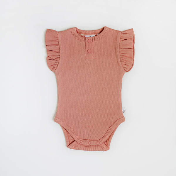 Snuggle Hunny Kids - 有機連身衣 Rose Ripped Short Sleeve Bodysuit
