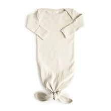 將圖片載入圖庫檢視器 Mushie - 嬰兒睡衣 Ribbed Knotted Baby Gown (Ivory)