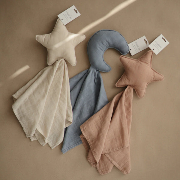 Mushie - 有機棉月亮安撫巾 Moon Lovey Blanket (Tradewinds)