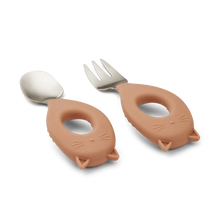 將圖片載入圖庫檢視器 Liewood - 幼兒叉匙套裝 Stanley Baby Cutlery Set (Cat)