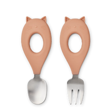將圖片載入圖庫檢視器 Liewood - 幼兒叉匙套裝 Stanley Baby Cutlery Set (Cat)