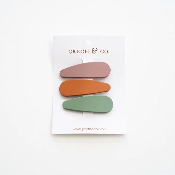 Grech & Co - 啞色髮夾 Matt Clips (Fern, Spice, Burlwood)