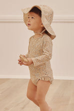 將圖片載入圖庫檢視器 Quincy Mae - 長袖泳衣 One Piece Girls Rashguard (Apricot Floral)