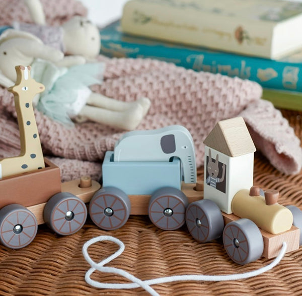 Bloomingville -  動物拉車 Pull Along Toy