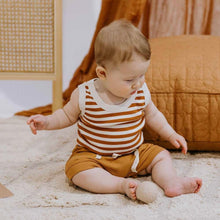 Load image into Gallery viewer, Snuggle Hunny Kids - 有機棉背心 Organic Singlet (Biscuit Stripe)
