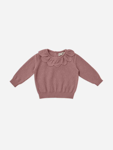Quincy Mae - 針織毛衣 Petal Knit Sweater (Fig)
