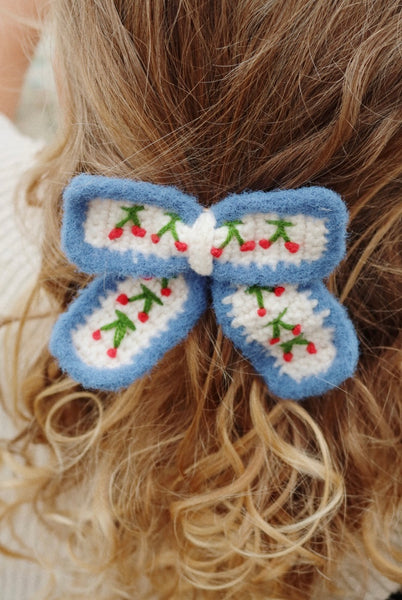 Konges Sløjd - 鉤織髮夾 Crochet Bow Clip (Cherry)