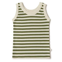 Load image into Gallery viewer, Snuggle Hunny Kids - 有機棉背心 Organic Singlet (Olive Stripe)
