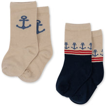 將圖片載入圖庫檢視器 Konges Sløjd - 兒童棉襪 2 Pack Socks (Ancher)
