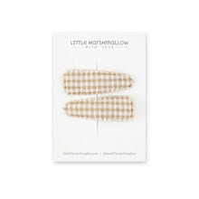 將圖片載入圖庫檢視器 Little Marshmallow - 手製髮夾 Latte Gingham Clip
