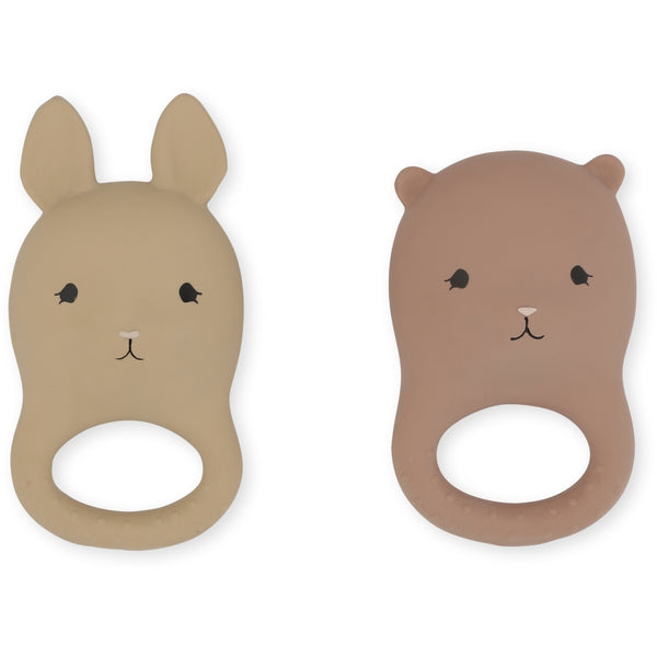 Konges Sløjd - 動物固齒器 2 Pack Teether (Rabbit/Bear)