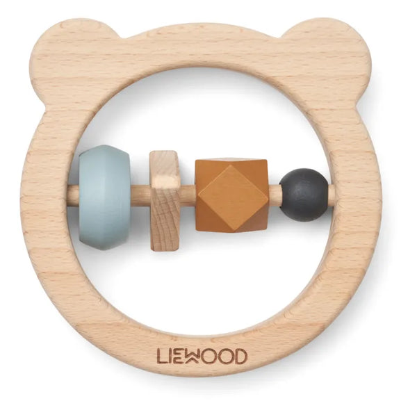 Liewood - 木製搖環 Avada Wooden Rattle (Sea Blue Mix)