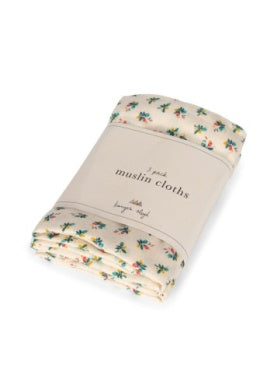 Konges Sløjd - 有機棉紗巾 3 Pack Muslin Cloth GOTS (Fleur Coloré)