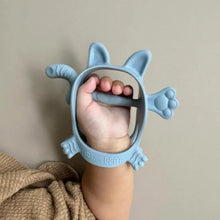 Load image into Gallery viewer, mama’s tem 翹尾小虎固齒器 Monster Tiger Teether (Smoke Blue)
