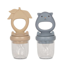 Load image into Gallery viewer, Konges Sløjd - 矽膠水果咬咬樂 Silicone Fruit Feeding Pacifier Bunny &amp; Lemon (Clay/Quicksilver)
