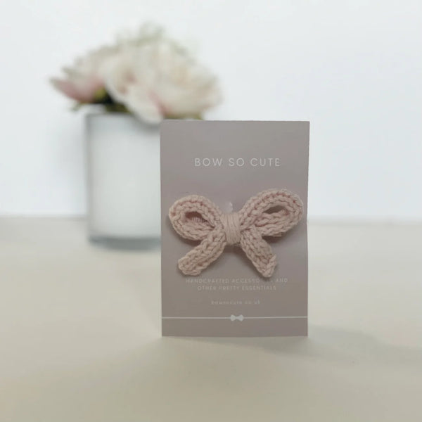 Bow So Cute - 髮夾 Clip Delicate Knit Bow Blush