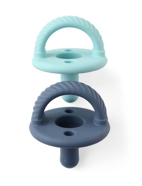 Itzy Ritzy - 安撫奶嘴 Soother Pacifier Set (Robin's Egg Blue + Nautical Navy Cables)