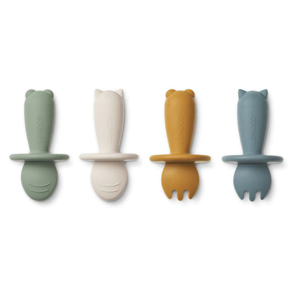 Liewood - 幼兒叉匙套裝 Avril Baby Cutlery 4-Pack (Faune Green)