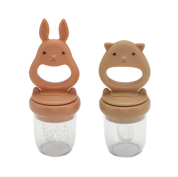 Konges Sløjd - 矽膠水果咬咬樂 Silicone Fruit Feeding Pacifier Bunny (Almond/Terracotta)