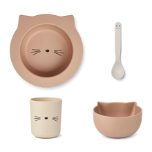 Load image into Gallery viewer, 【Damaged Packaging】Liewood - 小貓餐具套裝 Joana Baby Set 4 Pack (Cat)
