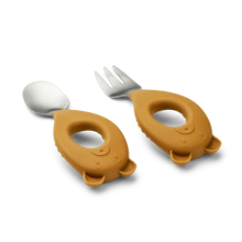 Load image into Gallery viewer, Liewood - 幼兒叉匙套裝 Stanley Baby Cutlery Set (Mr. Bear)
